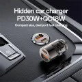 Скрита зарядна букса – Yesido Hidden Car Charger (Y68) – USB-A + Type-C, PD30W, алуминий – Черен