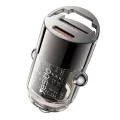 Скрита зарядна букса – Yesido Hidden Car Charger (Y68) – USB-A + Type-C, PD30W, алуминий – Черен