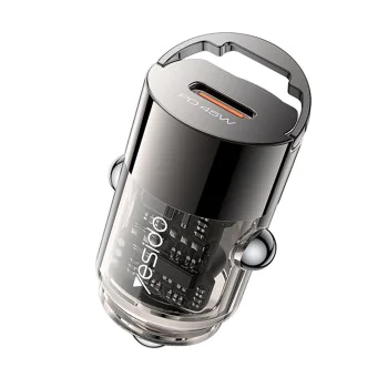 Скрита зарядна букса – Yesido Hidden Car Charger (Y67) – Type-C, PD45W, алуминий – Черен