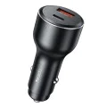 Автомобилно зарядно – Yesido Y65 – USB-A + Type-C, PD100W, алуминий, супер бързо зареждане – Черно