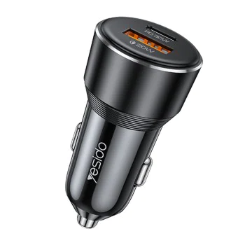 Автомобилно зарядно – Yesido Y64 – USB-A + Type-C, 50W, fast charge, multi-protection – Черно
