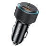 Автомобилно зарядно – Yesido Y60 – включен кабел Type-C → Lightning, 38W, multi-ports – Черно