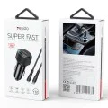 Автомобилно зарядно – Yesido Y60 – включен кабел Type-C → Lightning, 38W, multi-ports – Черно