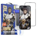 Протектор за iPhone 16 Pro Max - 3D пълен дисплей с извит ръб AR стъкло с апликатор Pro - черен