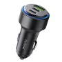 Автомобилно зарядно – Yesido Y50 – 2× Type-C + USB, 60W, LED пръстен, интелигентен температурен контрол – Черно