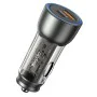 Автомобилно зарядно – Yesido Y49 – USB-A + Type-C, LED светлина, fast charge 30W – Сиво