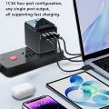 Пътнически адаптер – Yesido Travel Adapter (MC24) – Type-C, USB3.0, 2× USB2.4, многофункционално бързо зареждане – Черен
