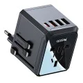 Пътнически адаптер – Yesido Travel Adapter (MC24) – Type-C, USB3.0, 2× USB2.4, многофункционално бързо зареждане – Черен