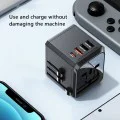 Пътнически адаптер – Yesido Travel Adapter (MC24) – Type-C, USB3.0, 2× USB2.4, многофункционално бързо зареждане – Черен