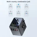 Пътнически адаптер – Yesido Travel Adapter (MC24) – Type-C, USB3.0, 2× USB2.4, многофункционално бързо зареждане – Черен