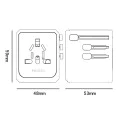 Пътнически адаптер – Yesido Travel Adapter (MC24) – Type-C, USB3.0, 2× USB2.4, многофункционално бързо зареждане – Черен
