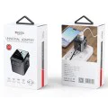 Пътнически адаптер – Yesido Travel Adapter (MC24) – Type-C, USB3.0, 2× USB2.4, многофункционално бързо зареждане – Черен