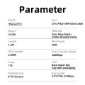 Кабел за данни – Yesido CA196 – Type-C → Type-C, fast charge PD60W, 480Mbps, CarPlay, цинкова сплав, 1.2m – Черен