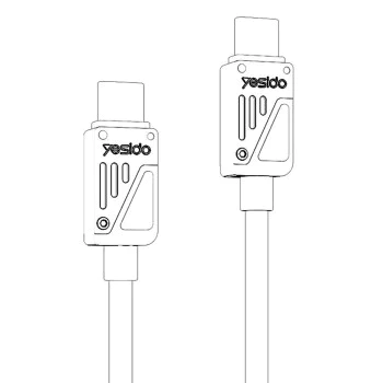 Кабел за данни – Yesido CA196 – Type-C → Type-C, fast charge PD60W, 480Mbps, CarPlay, цинкова сплав, 1.2m – Черен