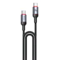 Кабел за данни – Yesido CA186 – Type-C → Type-C, fast charge 240W, 48V/5A, 480Mbps, E-Mark, оплетка, 2m – Черен