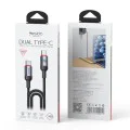 Кабел за данни – Yesido CA186 – Type-C → Type-C, fast charge 240W, 48V/5A, 480Mbps, E-Mark, оплетка, 2m – Черен