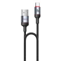 Кабел за данни – Yesido CA129C – USB → Type-C, fast charge 18W, 3A, 480Mbps, CarPlay, алуминий, 1.2m – Черен