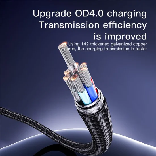 Кабел за данни – Yesido CA129C – USB → Type-C, fast charge 18W, 3A, 480Mbps, CarPlay, алуминий, 1.2m – Черен