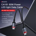 Кабел за данни – Yesido CA181 – Type-C → Type-C, fast charge 60W, 3A, 480Mbps, алуминий, 1.2m – Черен