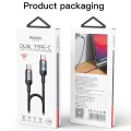 Кабел за данни – Yesido CA181 – Type-C → Type-C, fast charge 60W, 3A, 480Mbps, алуминий, 1.2m – Черен
