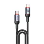Кабел за данни – Yesido CA181 – Type-C → Type-C, fast charge 60W, 3A, 480Mbps, алуминий, 1.2m – Черен