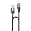 Кабел за данни – Yesido CA130C – USB → Type-C, fast charge 18W, 3A, 480Mbps, CarPlay, алуминий, 2m – Черен