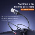 Кабел за данни – Yesido CA130C – USB → Type-C, fast charge 18W, 3A, 480Mbps, CarPlay, алуминий, 2m – Черен