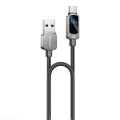 Кабел за данни – Yesido CA128C – USB → Type-C, LED дисплей, fast charge 66W, 5A, 480Mbps, 1.2m – Черен