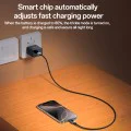 Кабел за данни – Yesido CA179 – Type-C → Type-C, супер бързо зареждане, LED дисплей, 100W, 5A, 480Mbps, 1.2m – Черен