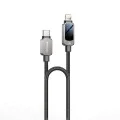 Кабел за данни – Yesido CA180 – Type-C → Lightning, супер бързо зареждане, LED дисплей, 27W, 3A, 480Mbps, 1.2m – Черен