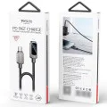 Кабел за данни – Yesido CA180 – Type-C → Lightning, супер бързо зареждане, LED дисплей, 27W, 3A, 480Mbps, 1.2m – Черен
