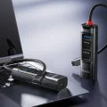 Докинг станция 5 в 1 – Yesido HB24 – Type-C → 3× USB + USB-C + Mini DP, PD100W, 4K@30Hz, 5Gbps – Сив
