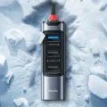 Докинг станция 5 в 1 – Yesido HB20 – USB/Type-C → 4× USB + USB-C, PD100W, fast charge, 5Gbps – Сив