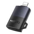 Адаптер – Yesido GS38 – Lightning → TF карта, 480Mbps, 4K, LED индикатор – Сив