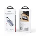 Докинг станция – Yesido HB15 – Type-C → 2× USB, USB-C, SD/TF, RJ45 1000Mbps, Plug&Play – Сива