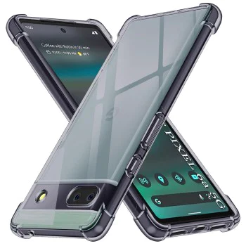 Калъф за Google Pixel 6a - Techsuit - Удароустойчив Clear Silicone - Опушено Черен