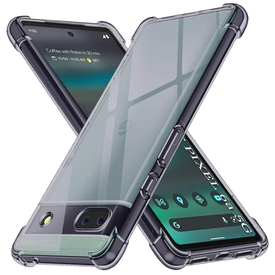 Калъф за Google Pixel 6a - Techsuit - Удароустойчив Clear Silicone - Опушено Черен