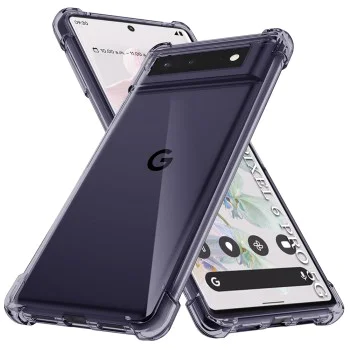 Калъф за Google Pixel 6 Pro - Techsuit - Удароустойчив Clear Silicone - Опушено Черен
