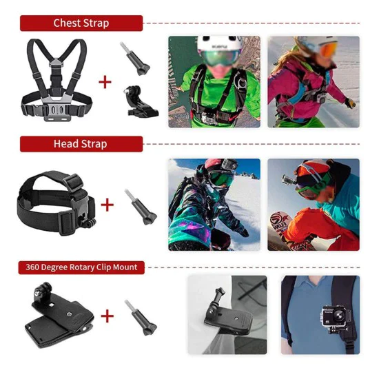 Комплект аксесоари – Techsuit CamQuest 15in1 (SA15) – за GoPro – Черен