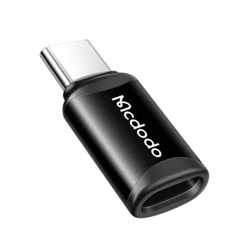 OTG адаптер (OT-7700) - Mcdodo - Lightning към Type-C, алуминиева сплав, зареждане и синхронизация, 3A - Черно