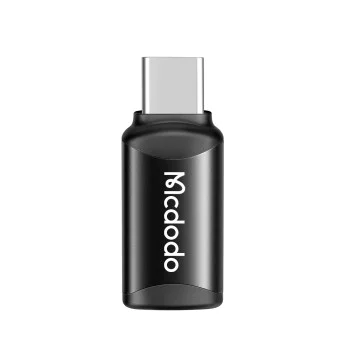 OTG адаптер (OT-7700) - Mcdodo - Lightning към Type-C, алуминиева сплав, зареждане и синхронизация, 3A - Черно