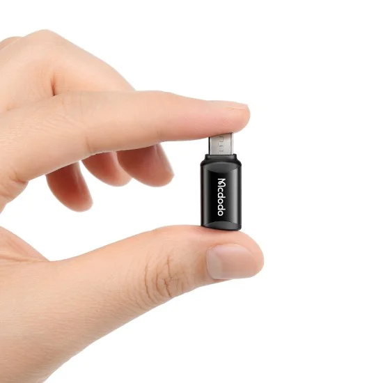 OTG адаптер (OT-7690) - Mcdodo - Type-C към Micro-USB, алуминиева сплав, зареждане и синхронизация - Черно