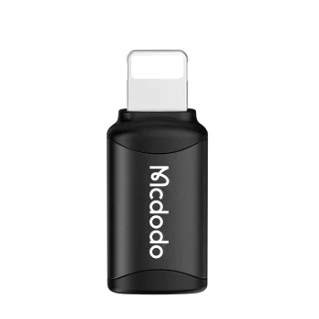 OTG адаптер (OT-7680) - Mcdodo - Type-C към Lightning, алуминиева сплав, зареждане и синхронизация, 3A - Черно