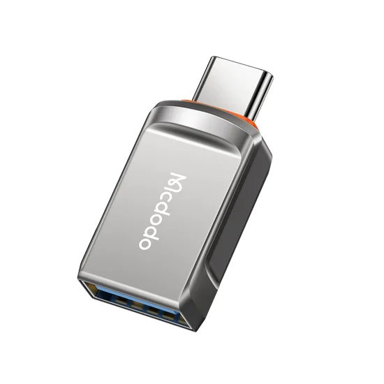 OTG адаптер (OT-8730) - Mcdodo - USB към Type-C, цинкова сплав, 5.0Gbps - Тъмносиво