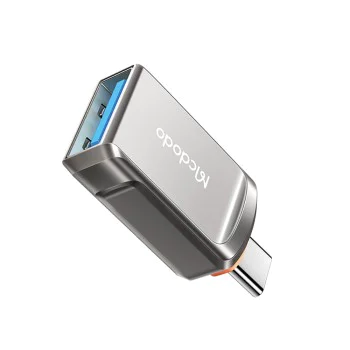 OTG адаптер (OT-8730) - Mcdodo - USB към Type-C, цинкова сплав, 5.0Gbps - Тъмносиво