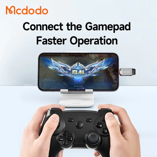 OTG адаптер (OT-8600) - Mcdodo - USB 3.0 към Lightning, цинкова сплав, 5.0Gbps - Тъмносиво