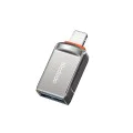 OTG адаптер (OT-8600) - Mcdodo - USB 3.0 към Lightning, цинкова сплав, 5.0Gbps - Тъмносиво