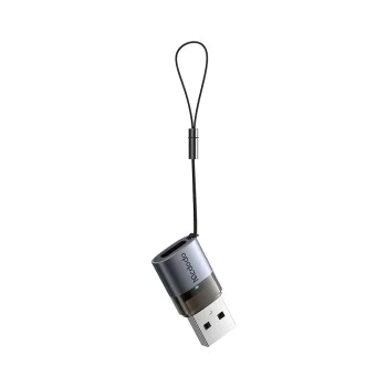 OTG адаптер (OT-7580) - Mcdodo - Type-C към USB 3.0, индикаторна светлина, връзка за закачане - Черно