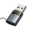 OTG адаптер (OT-7580) - Mcdodo - Type-C към USB 3.0, индикаторна светлина, връзка за закачане - Черно