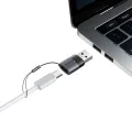 OTG адаптер (OT-7580) - Mcdodo - Type-C към USB 3.0, индикаторна светлина, връзка за закачане - Черно